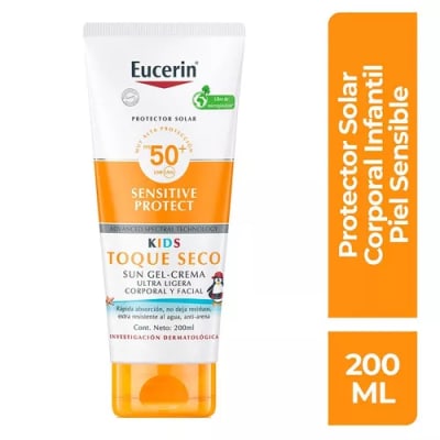 Eucerin Sun Kids Sensitive Protect Toque Seco Gel Crema Fps 50+ 200 Ml